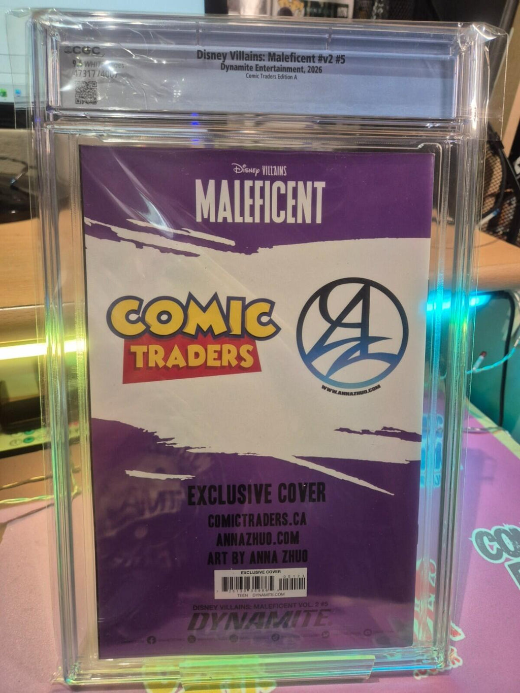 Disney Villains: Maleficent #5, CGC 9.6,  Anna Zhuo Green Virgin Variant