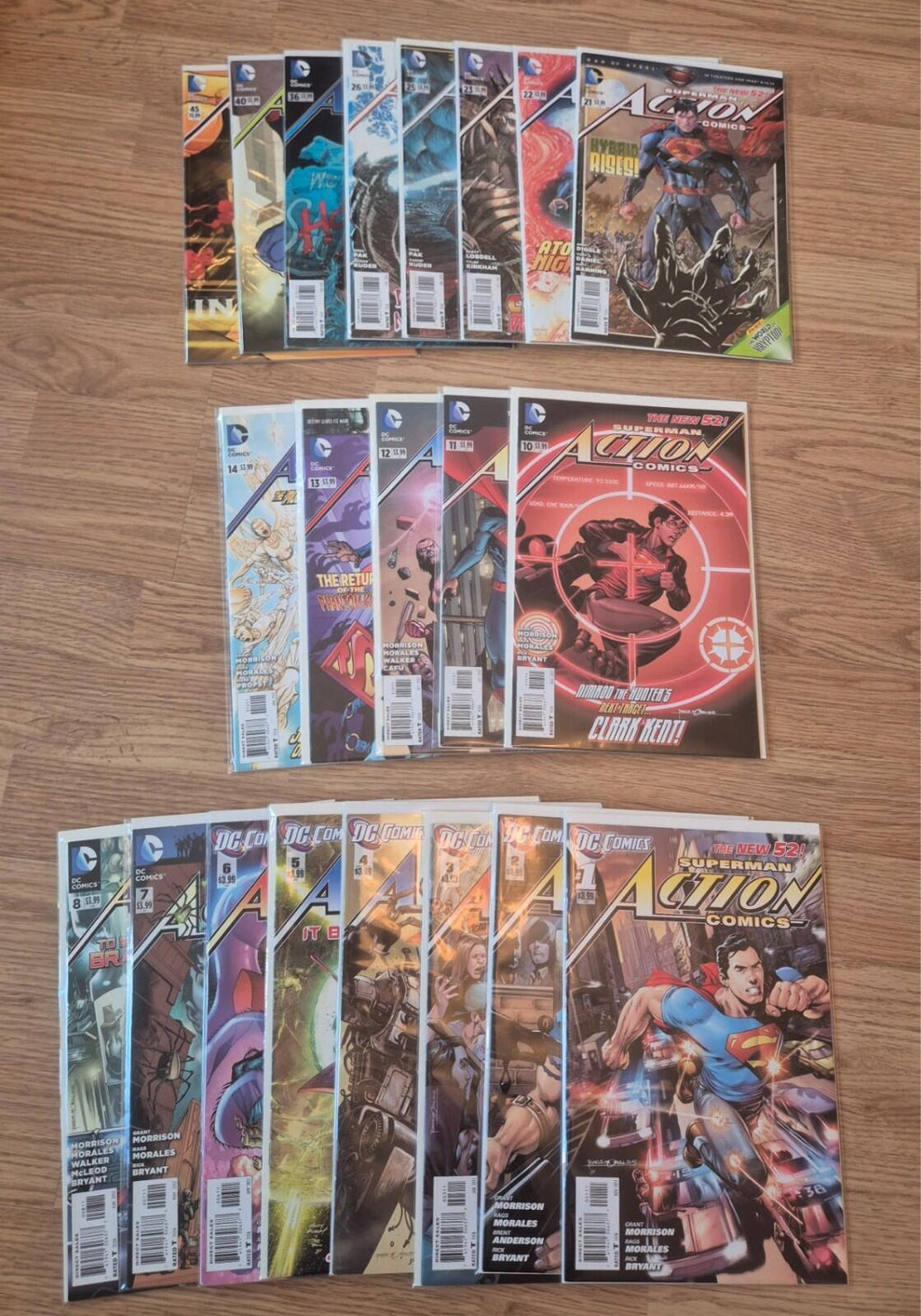 Action Comics , Superman New 52 #1-8 10-14 21-23 25 26 36 40 45 (21 Comics), NM