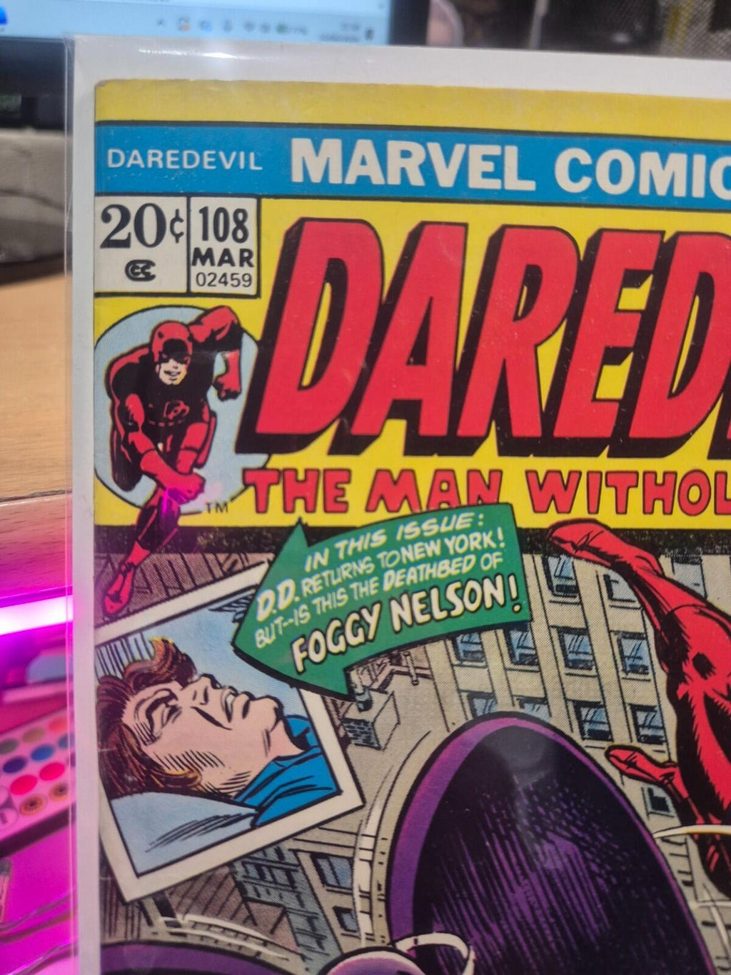 Daredevil #108, 1974, 20 Cents copy, KEY ISSUE, High Grade VF+