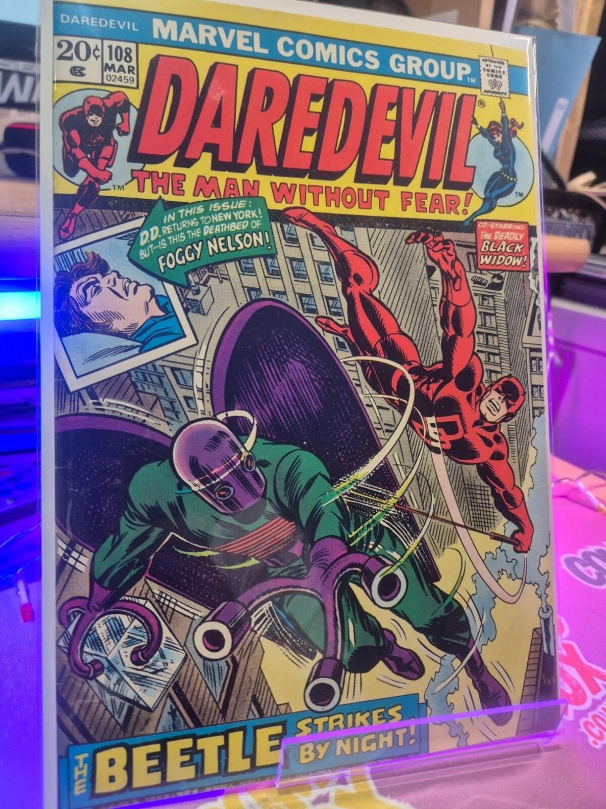 Daredevil #108, 1974, 20 Cents copy, KEY ISSUE, High Grade VF+