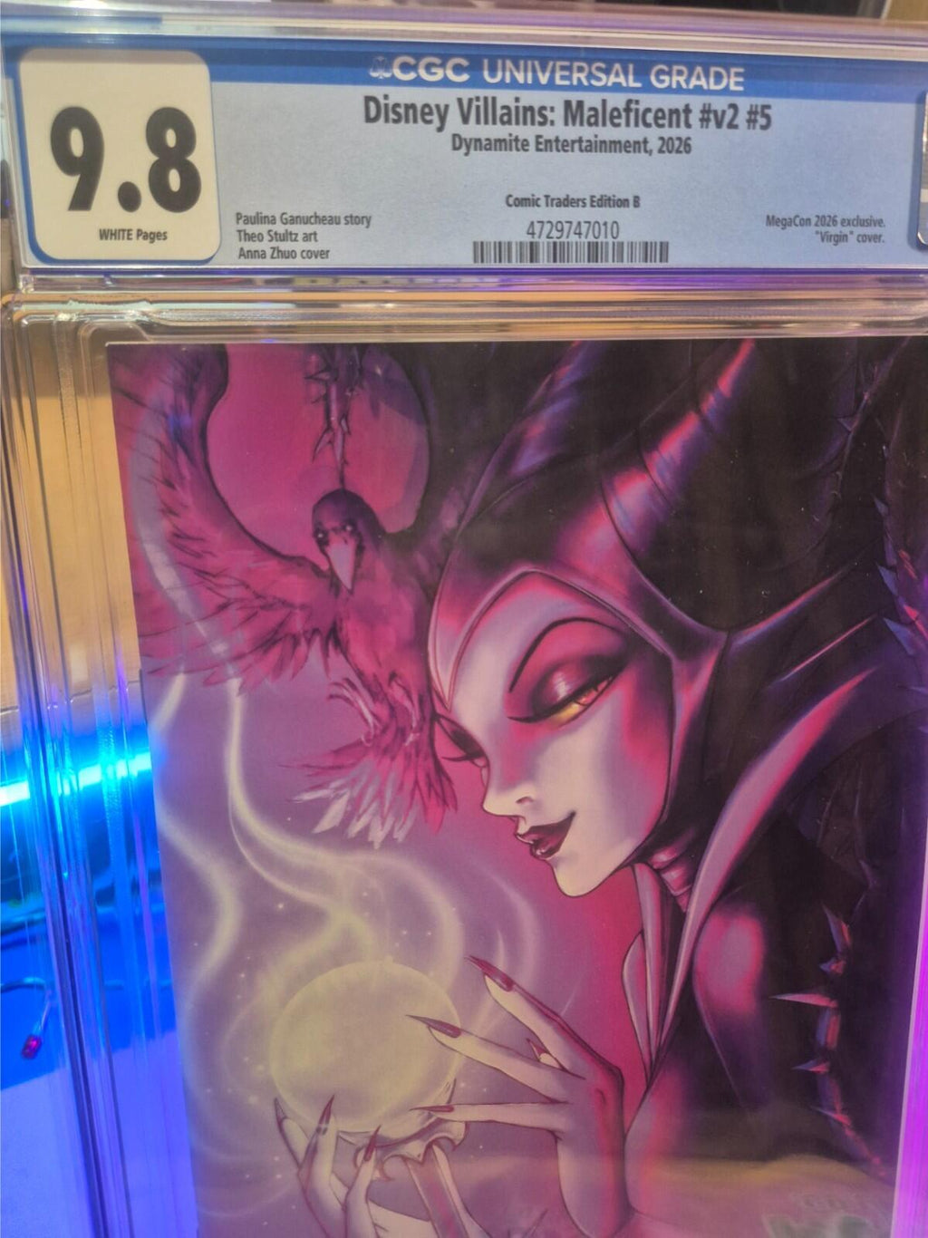 Disney Villains: Maleficent #5, CGC 9.8 TOP POP! Anna Zhuo Pink Virgin Variant
