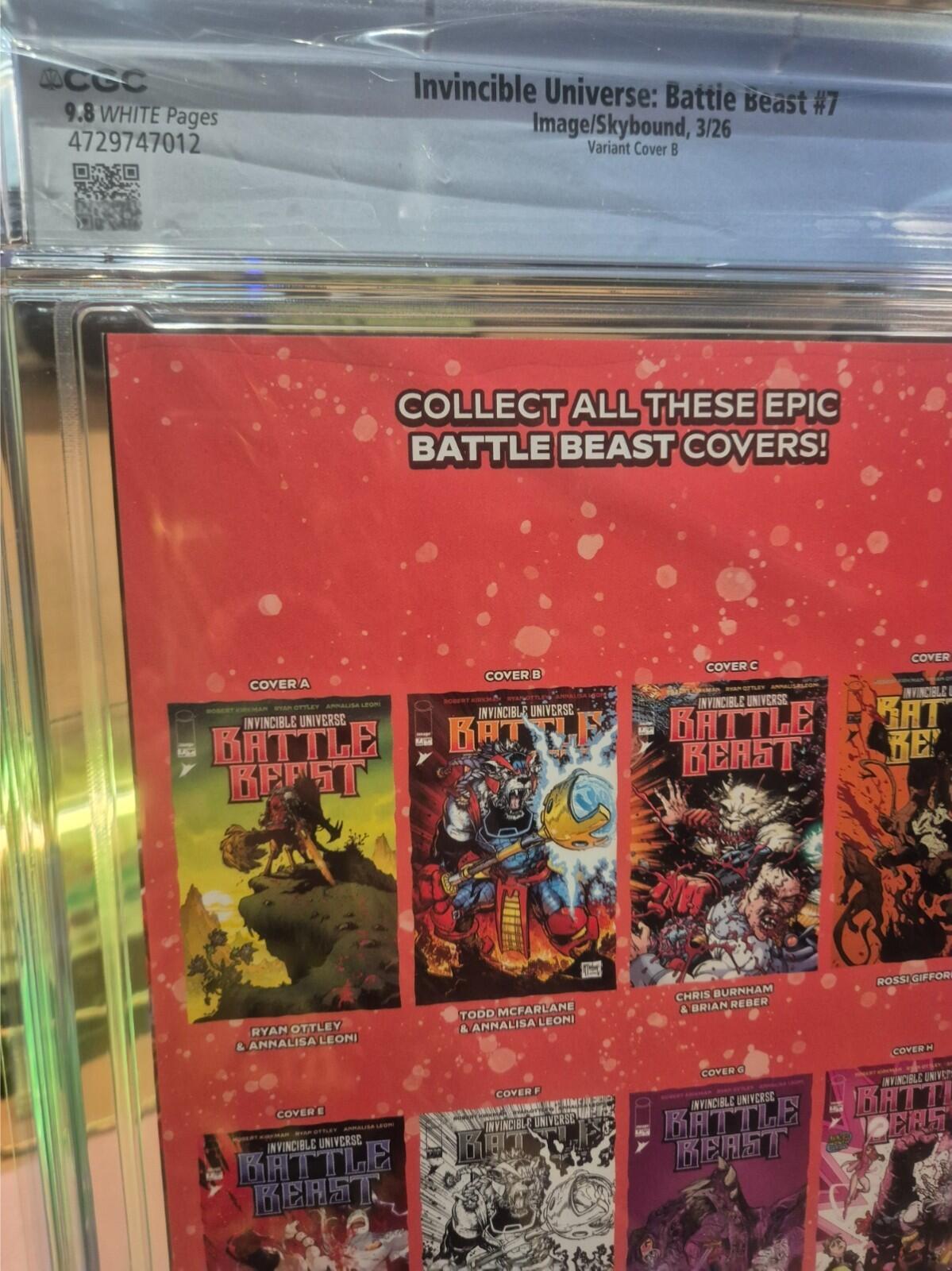 Invincible Universe Battle Beast #7, CGC 9.8, 1st Print, Todd McFarlane Variant