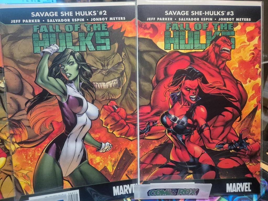 Fall of the Hulks Savage She-Hulks #1-3, Complete Set, 2010, J Scott Campbell NM