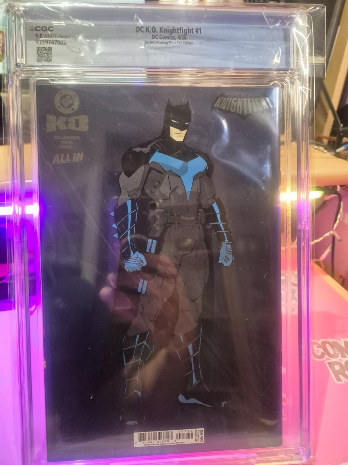 DC K.O. Knightfight #1, CGC 9.8 TOP POP! 2nd Printing Dan Mora Foil Variant