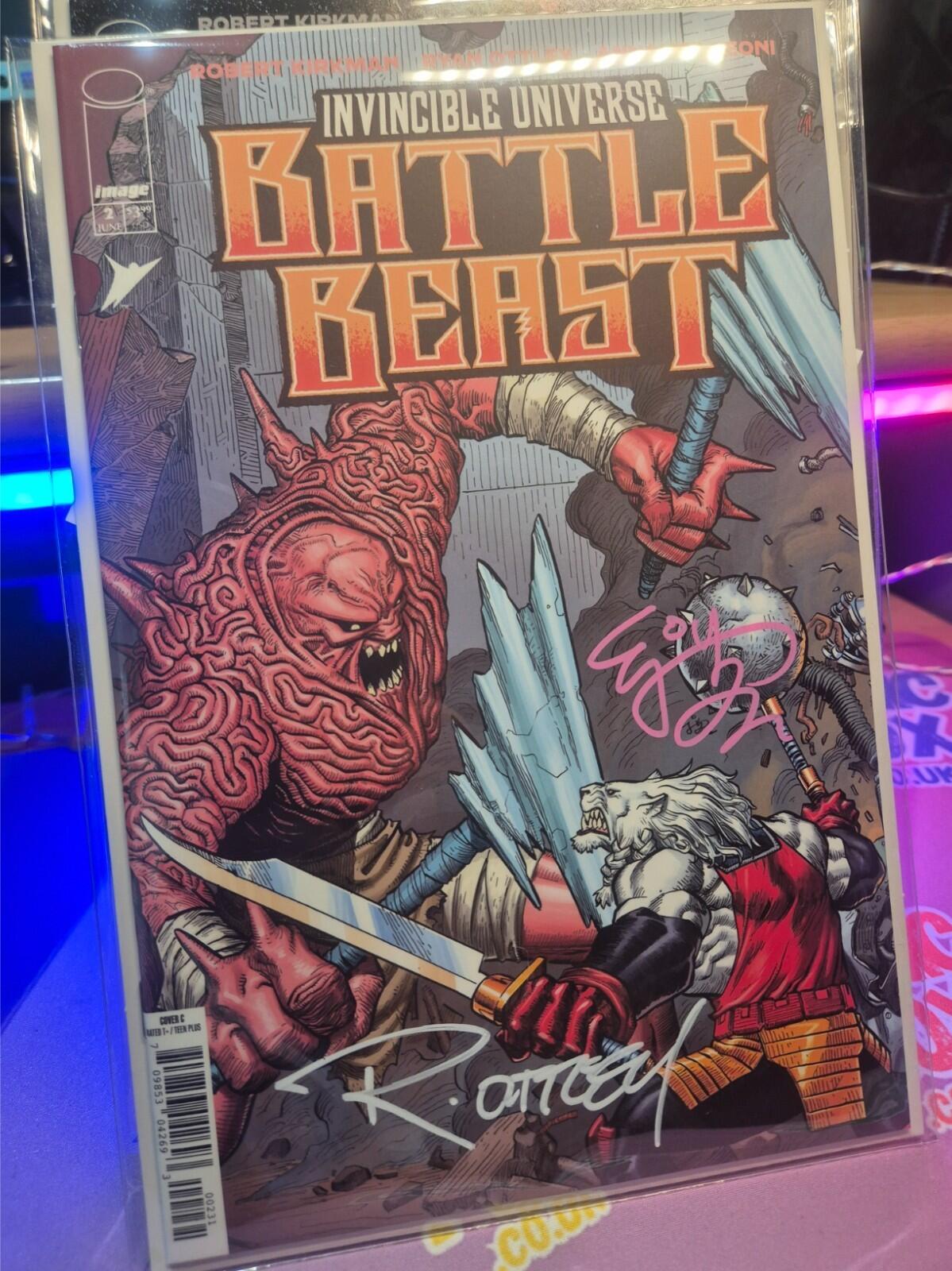 Battle Beast #2, 2nd Print, Rare 1:10, 2x SIGNED Ryan Ottley & EJ SU W COA