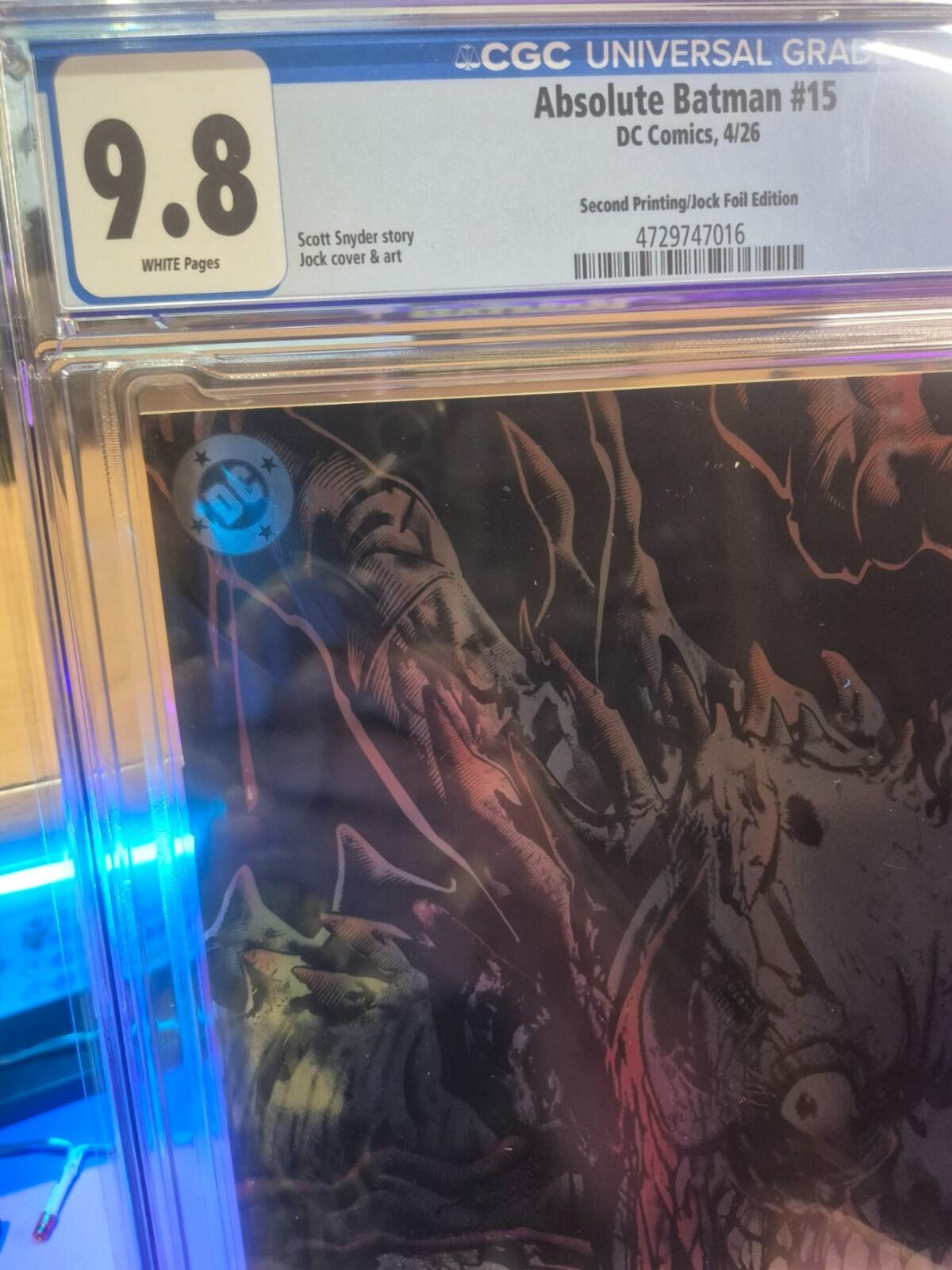 Absolute Batman #15, CGC 9.8, 2nd Printing Jock FOIL Variant