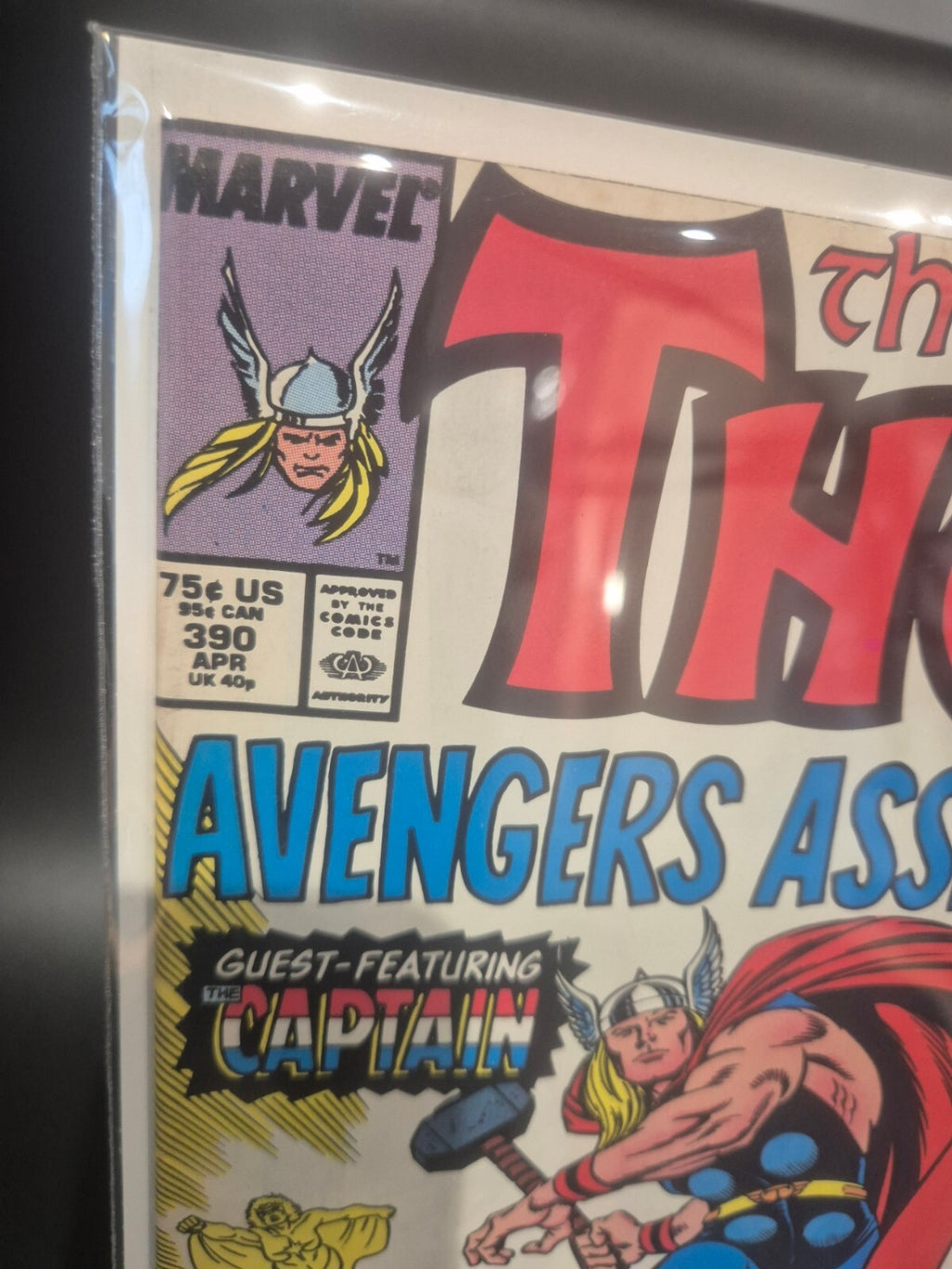 The Mighty Thor #390, 1988, Capt America Lifts Thors Hammer, 9.4/9.6
