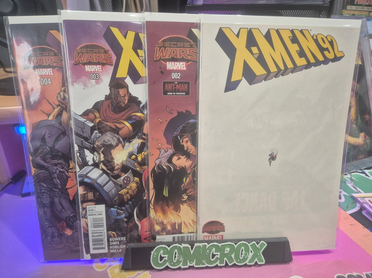 X-Men 92, 2015, Complete Set #1-4, Inc Rare 1:15 Ratio cover #1, All NM