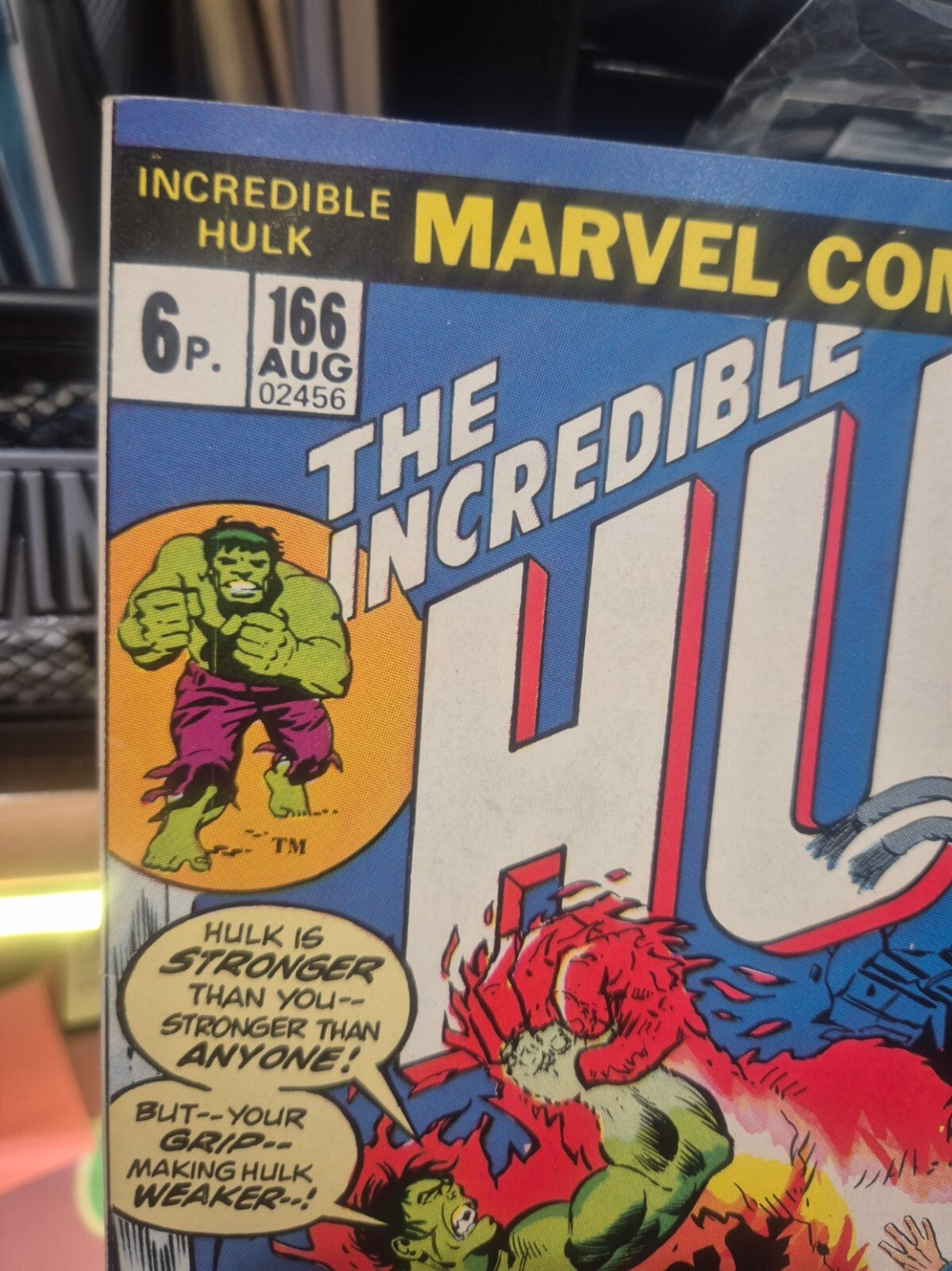 The Incredible Hulk #166, 1973, 1st App Zzzaxm UK Price Variant 9.0/9.2