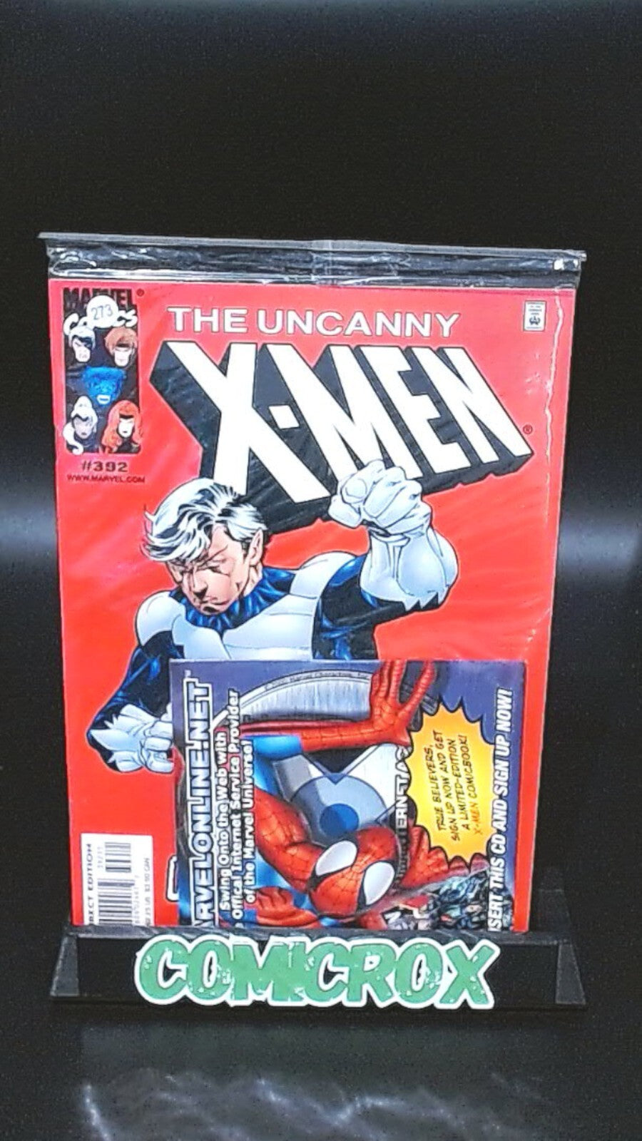 Uncanny X-Men 392, 2001, In Polybag with Marvelonline.net install disk, NM