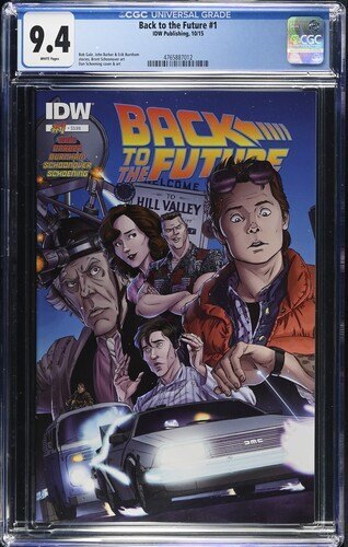 Back to the Future #1, CGC 9.4, IDW, 2015, White Pages