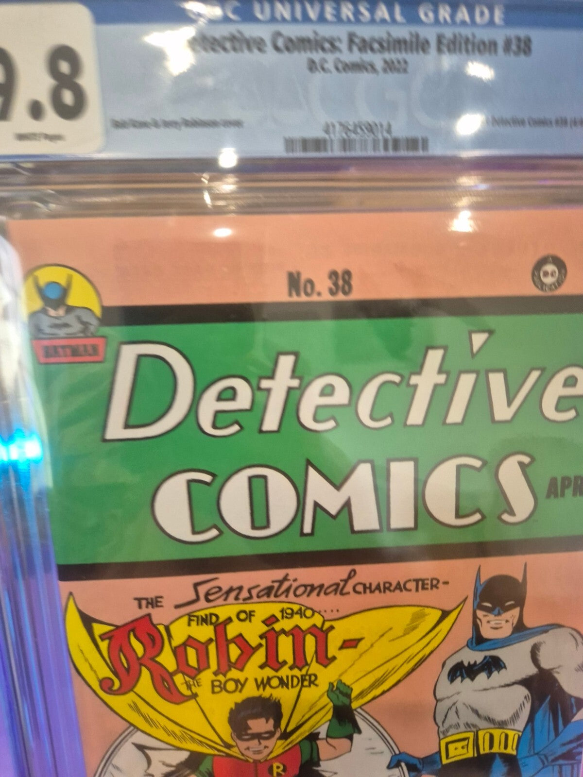 Detective Comics #38, CGC 9.8 White Pages Facsimile 1st app of Robin