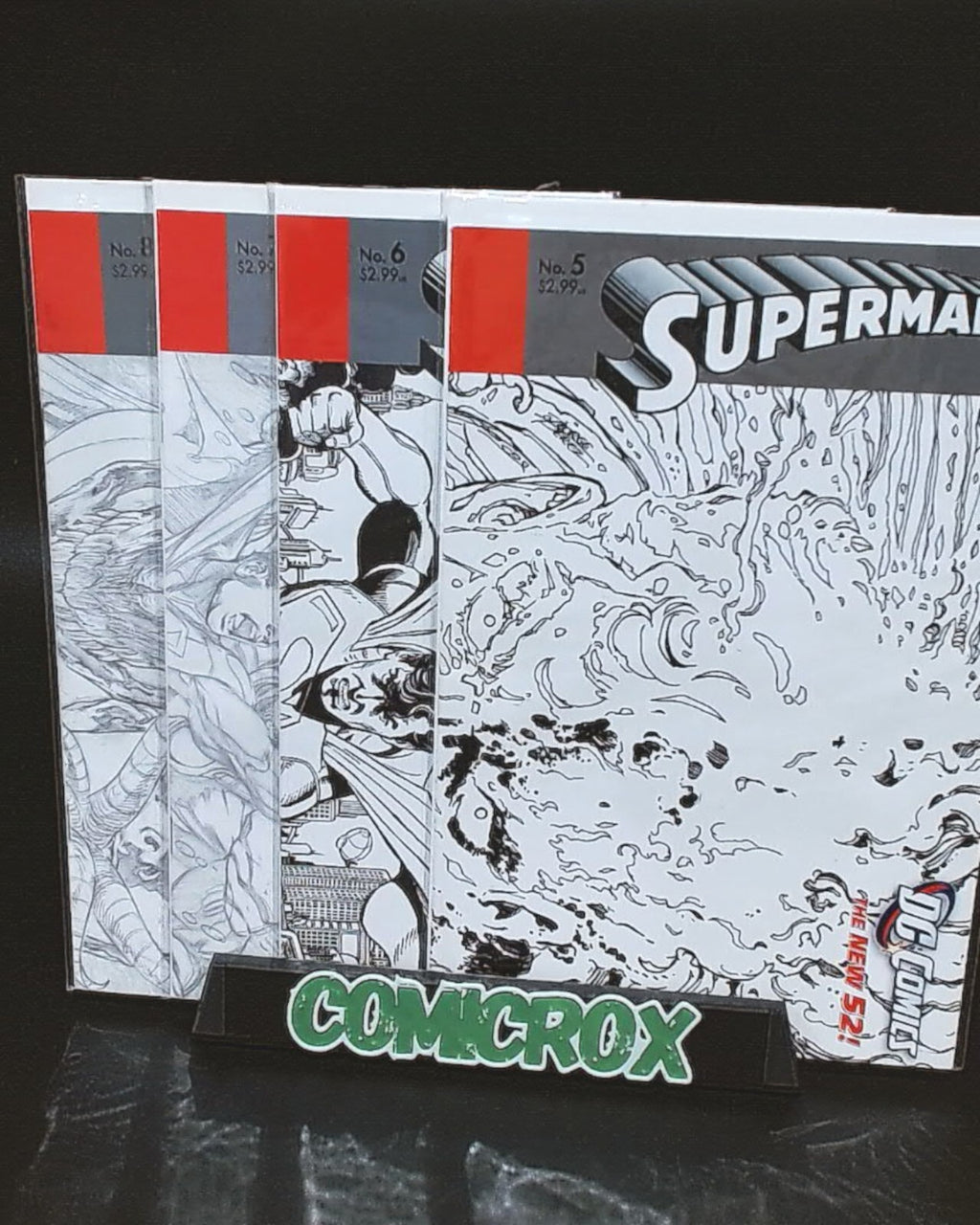 Superman New 52 Issues #5 to 12, Rare 1:25 Incentive Sketch Variants, 8 Books, All NM