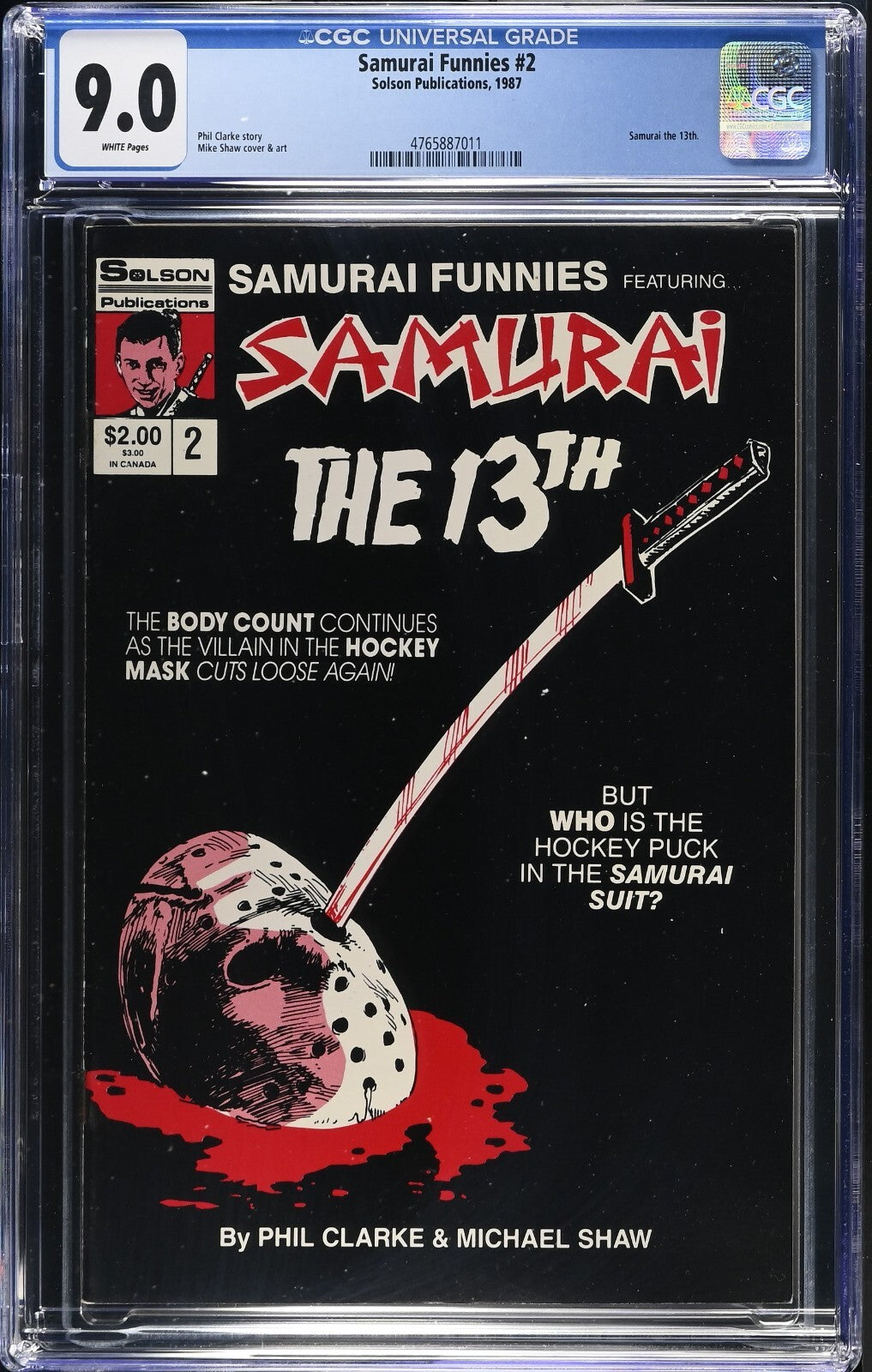 Samurai Funnies #2, CGC 9.0, FIRST EVER Jason Vorhees in Comics