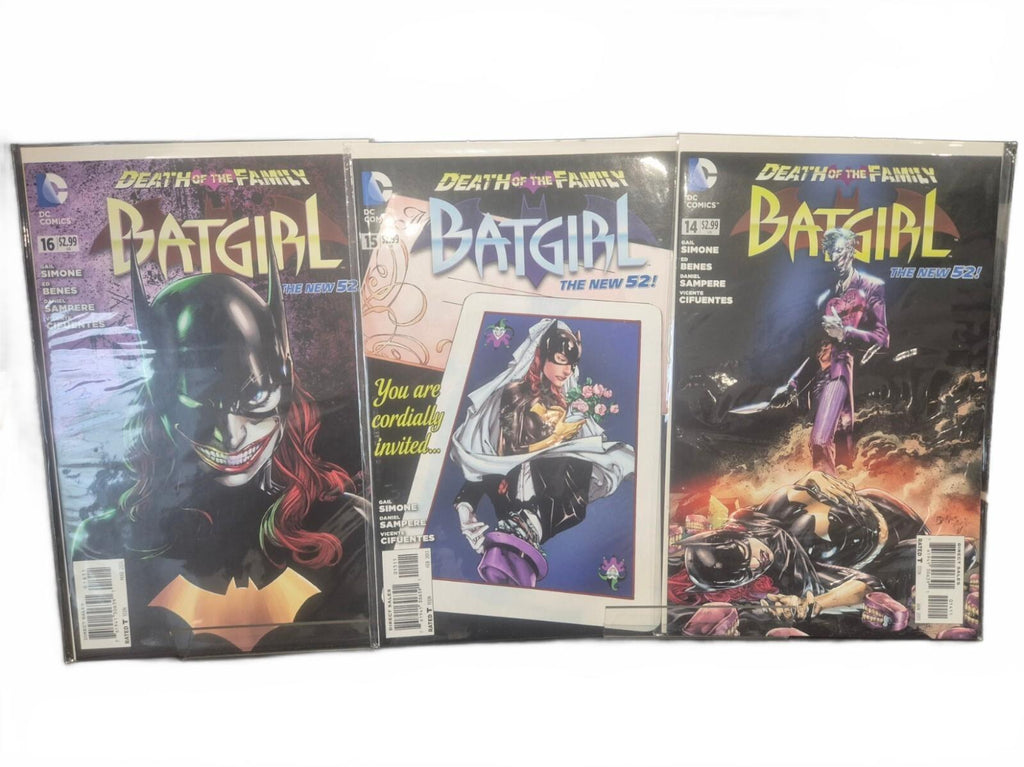 Batgirl #14, 15 & 16, 2012, New 52 Death of the Family, Joker Covers, NM
