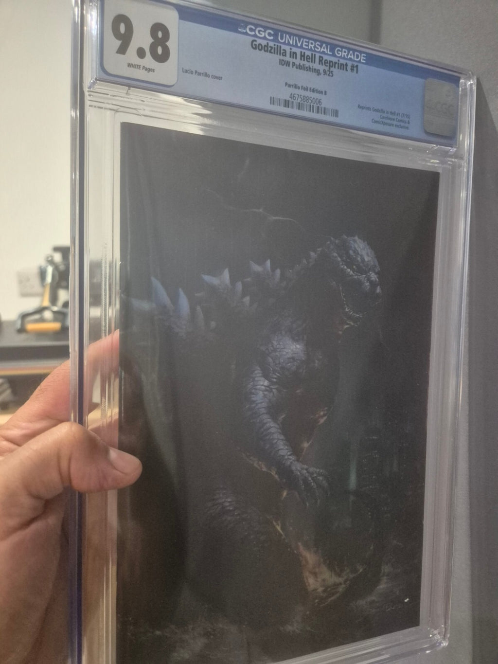 Godzilla In Hell #1, CGC 9.8, Parrillo, Rare BLUE FOIL Variant