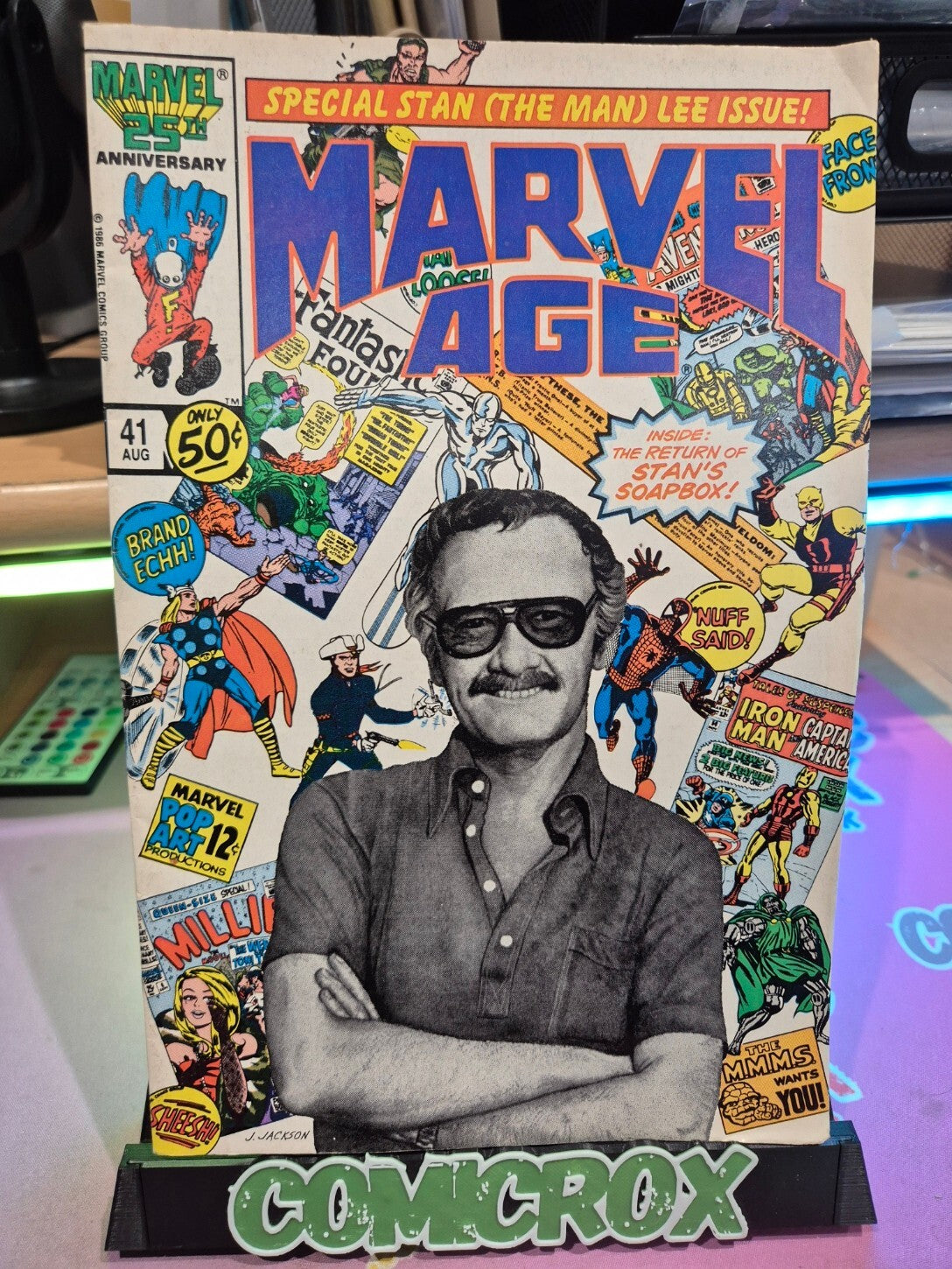 Marvel Age #41, 1986, Key: Stan Lee Photo Cover, VF 8.0