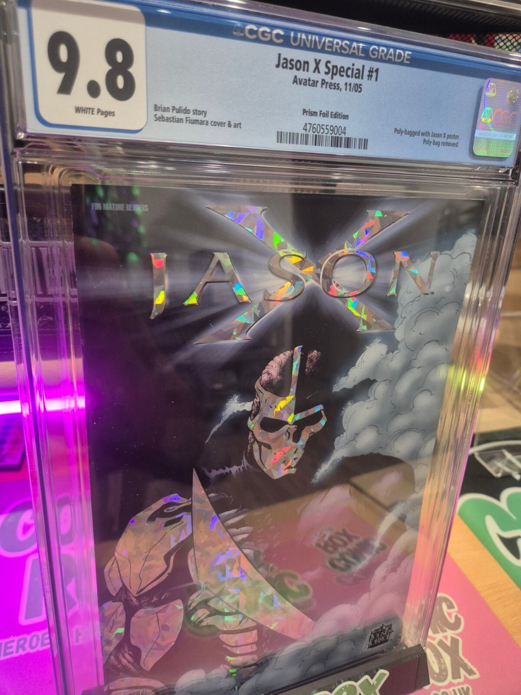 Jason X #1, CGC 9.8 Top Pop! Foil Prism Variant, 2005