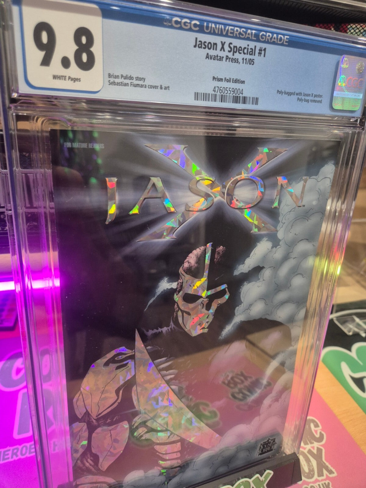 Jason X #1, CGC 9.8 Top Pop! Foil Prism Variant, 2005