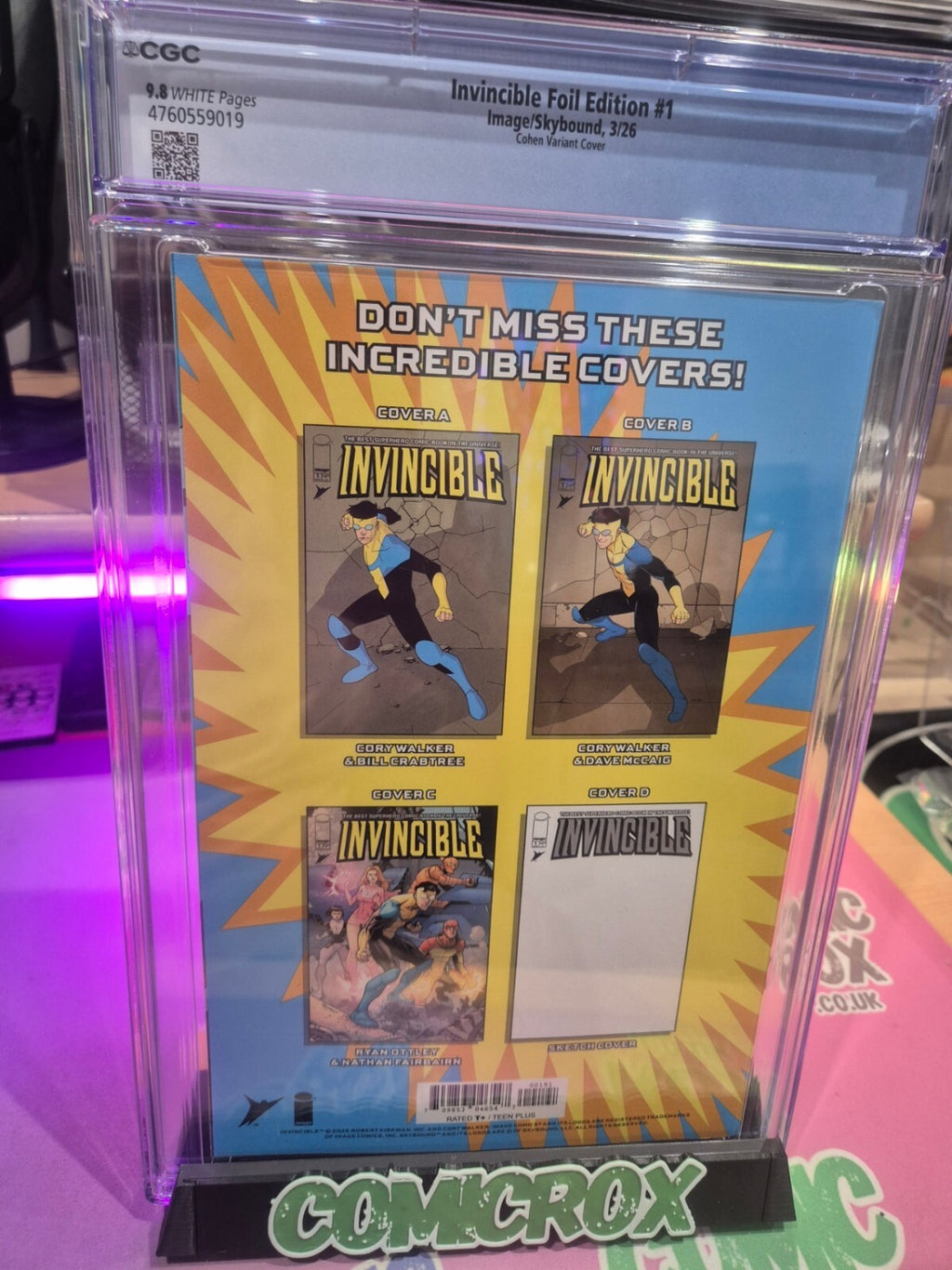 Invincible #1, CGC 9.8, Ltd 1500, Carla Cohen, Megacon Exclusive