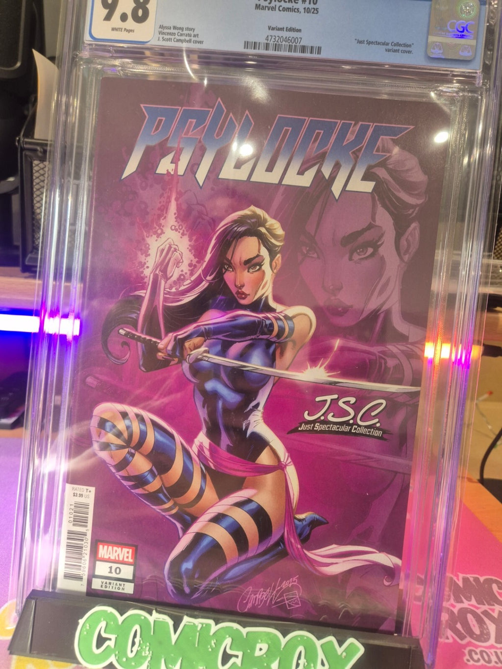 Psylocke #10, CGC 9.8, 2025, J. Scott Campbell Just Spectacular Variant