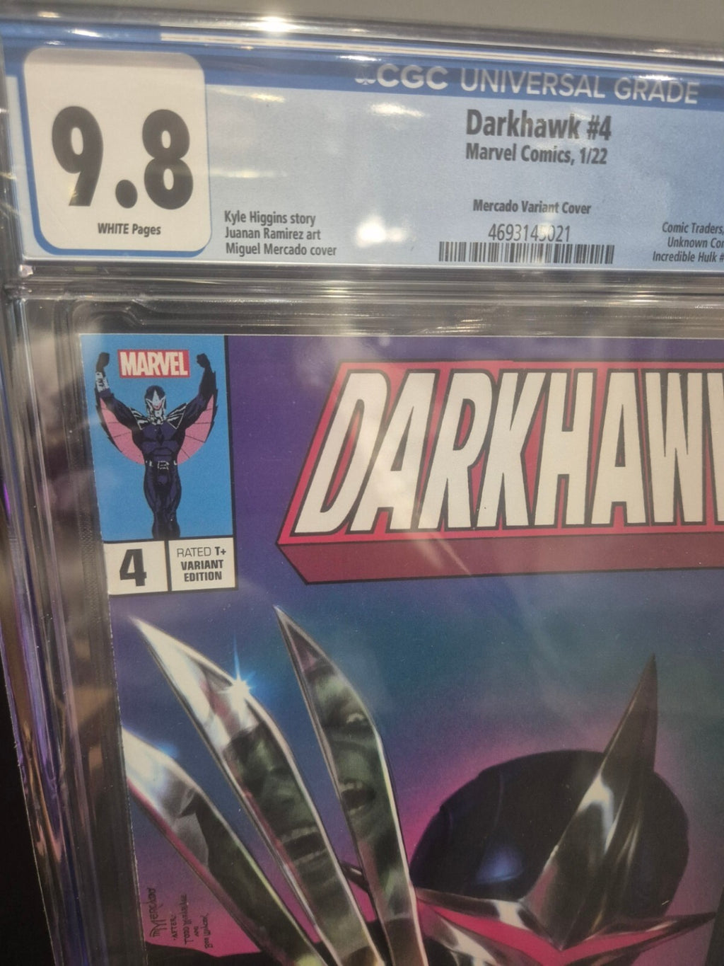 Darkhawk #4, CGC 9.8, Mercado Hulk 340 Homage Variant Cover