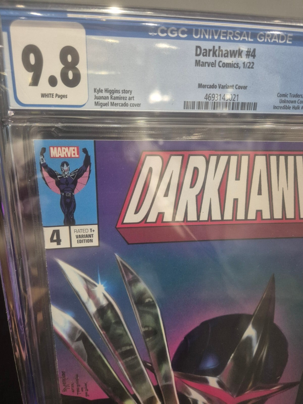 Darkhawk #4, CGC 9.8, Mercado Hulk 340 Homage Variant Cover