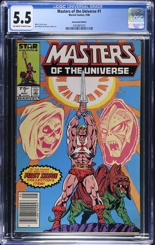 Masters of the Universe #1, CGC 5.5, 1986, Newsstand, OWW Pages
