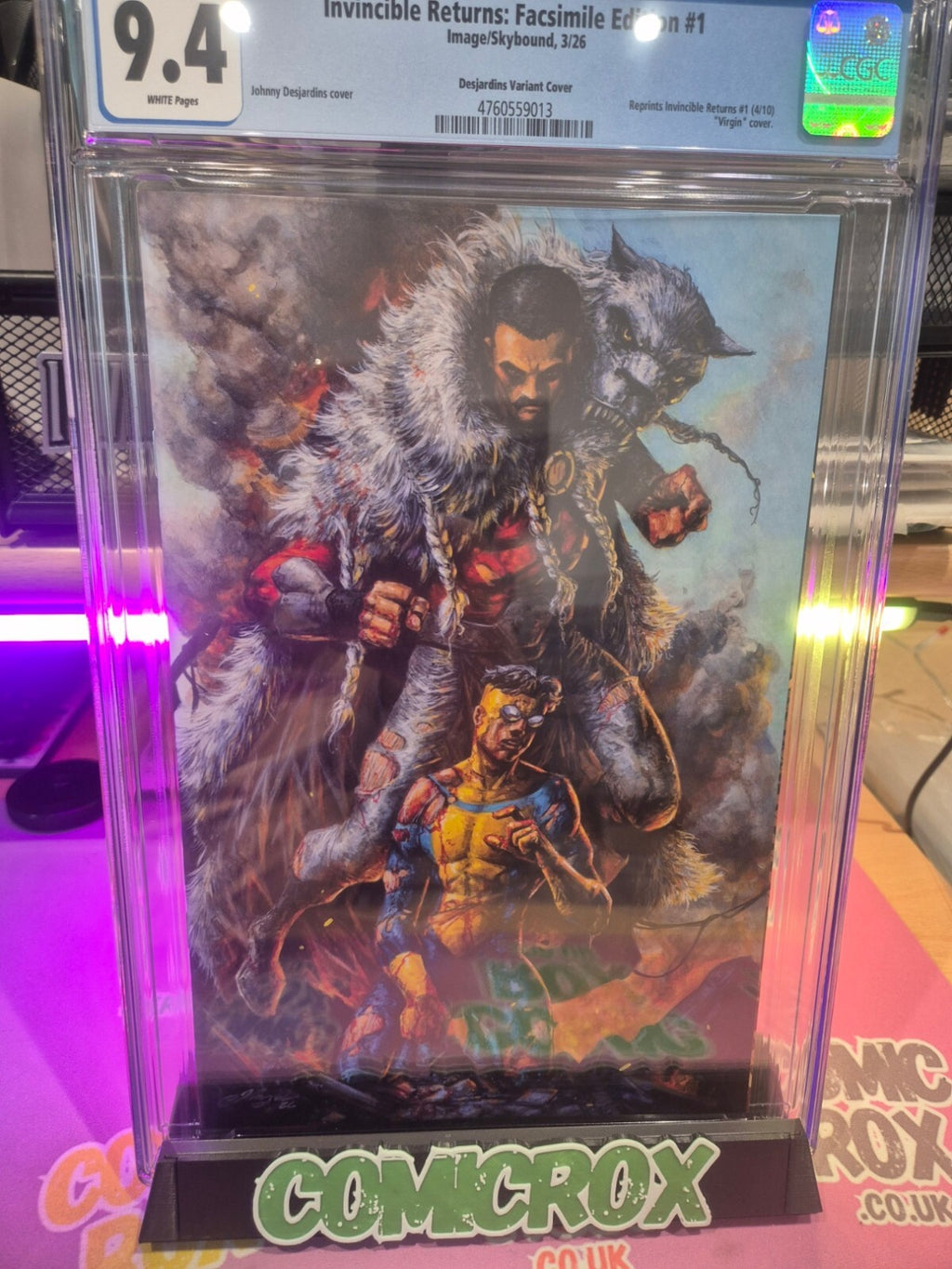 Invincible Returns #1, CGC 9.4, Desjardins Exclusive Fascimile Variant Ltd. 1500