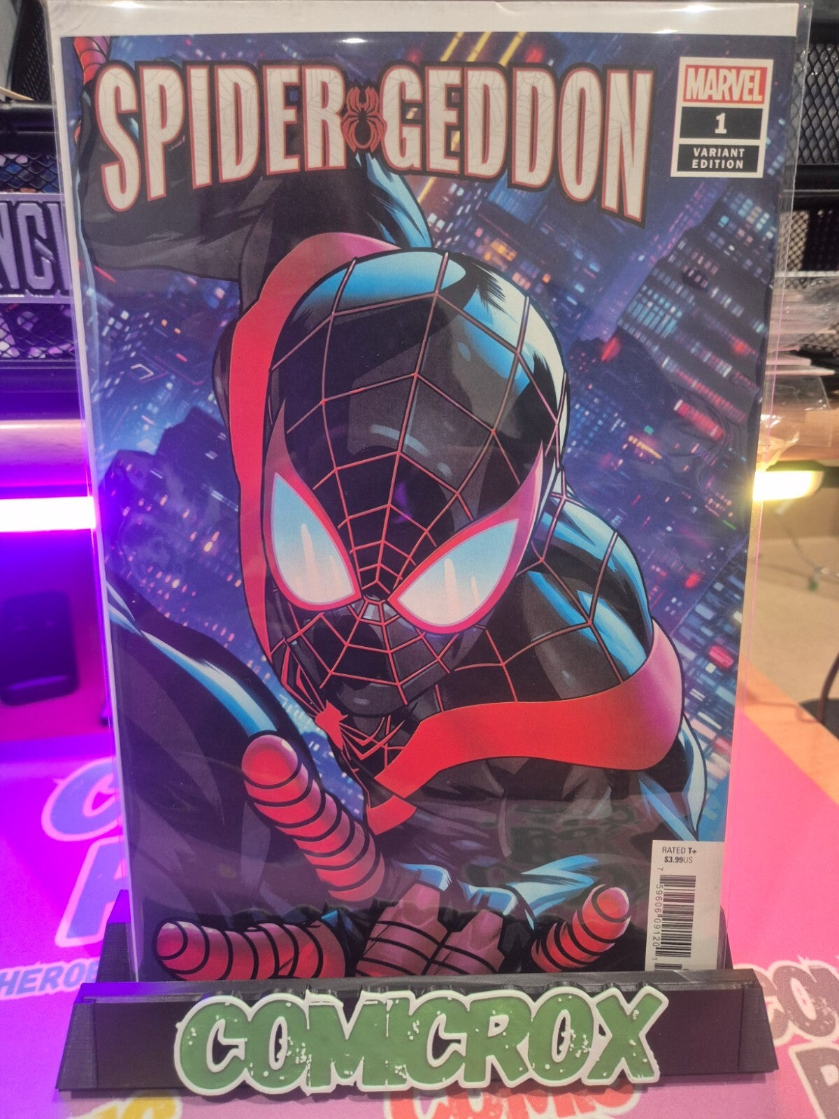 Spider-Geddon #1, 2018, Miles Morales Spider-Man Variant Cover, Key, NM+