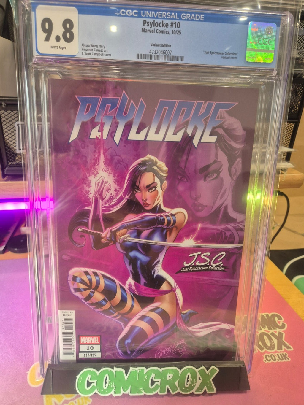 Psylocke #10, CGC 9.8, 2025, J. Scott Campbell Just Spectacular Variant