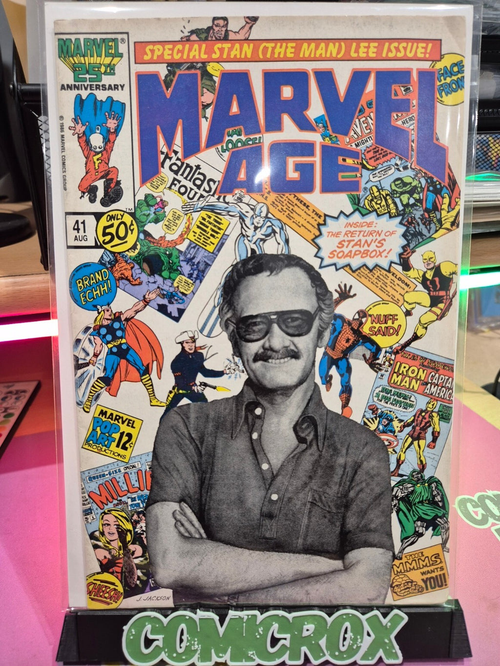 Marvel Age #41, 1986, Key: Stan Lee Photo Cover, VF 8.0