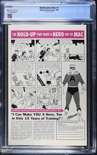 Radioactive Man #1, CGC 9.2, 1993, Glow in the Dark Cover, Bongo