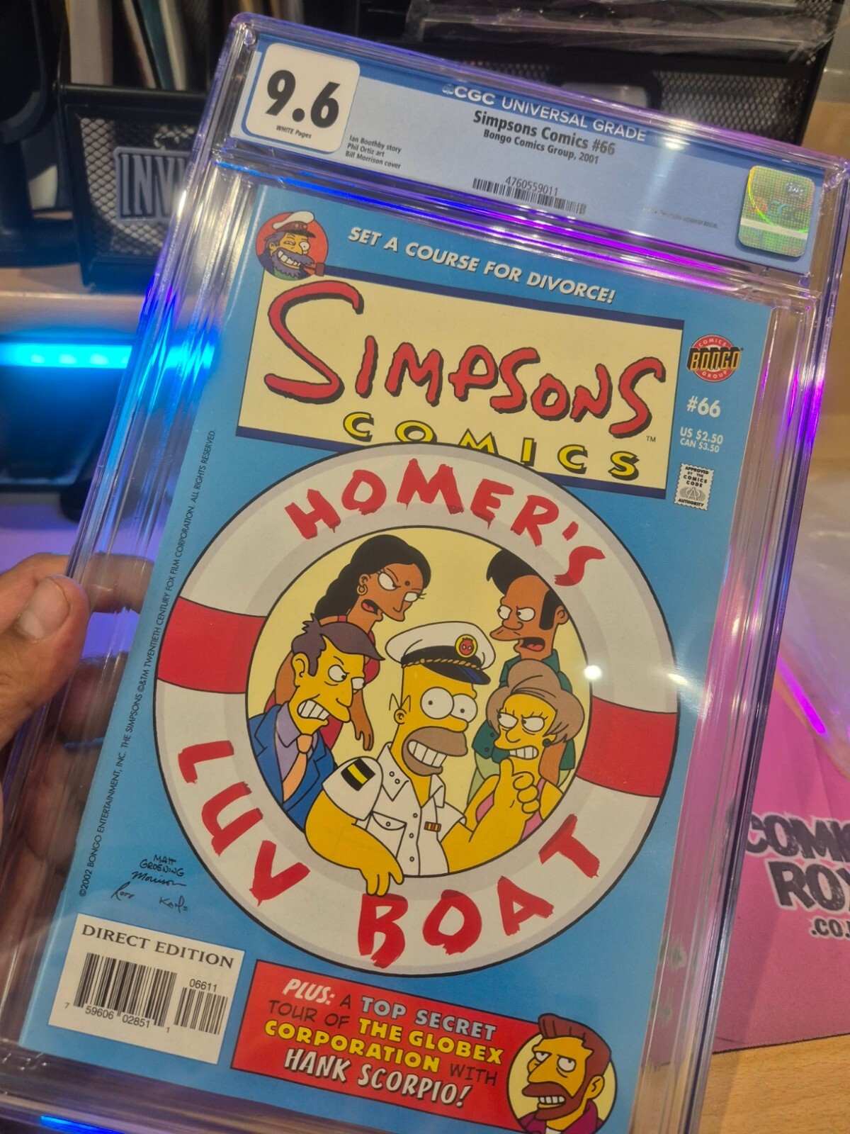 Simpsons #66, CGC 9.6, 2001, Bongo Comics, Bill Morrison Cover