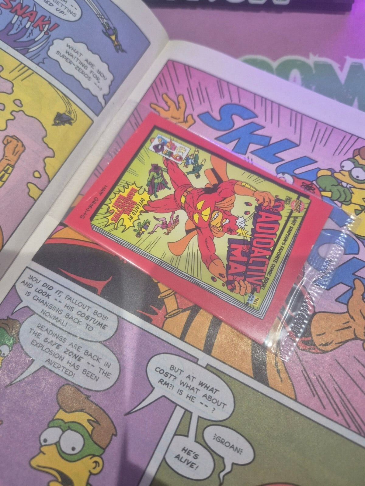 Radioactive Man #412, 1994, Bongo Comics, Trading Card Attached NM+ 9.6/9.8