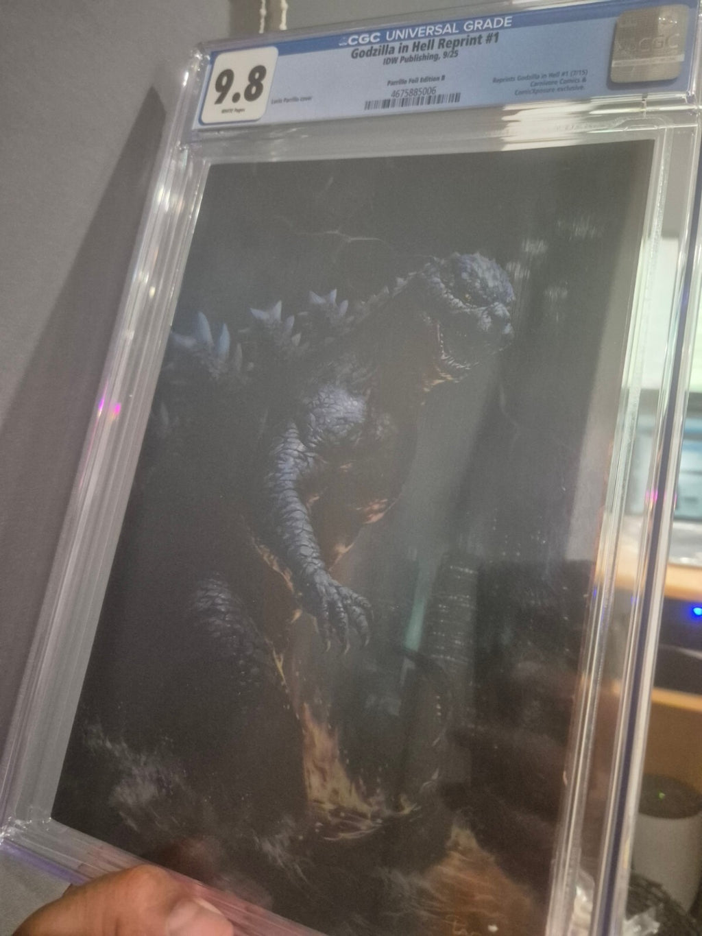 Godzilla In Hell #1, CGC 9.8, Parrillo, Rare BLUE FOIL Variant