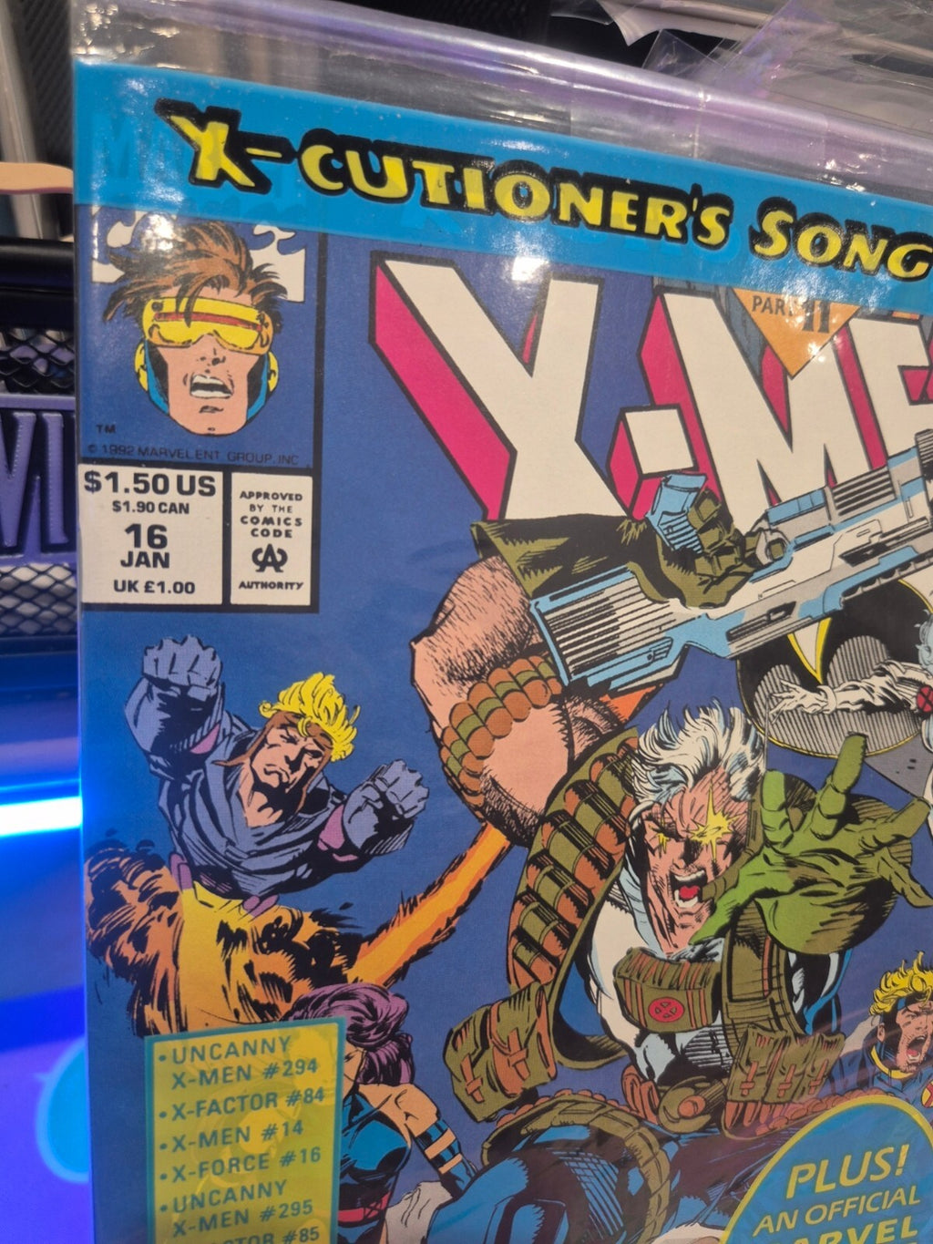 X-Men #16, 1993, X-Cutioners Song, Unopened Polybag with Trading Card, NM