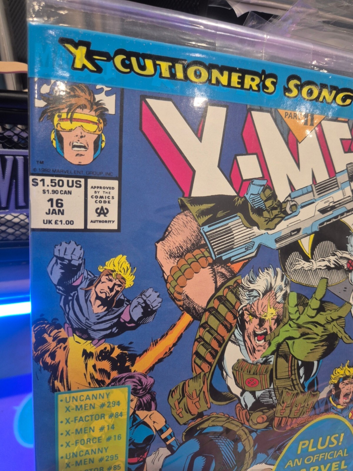 X-Men #16, 1993, X-Cutioners Song, Unopened Polybag with Trading Card, NM