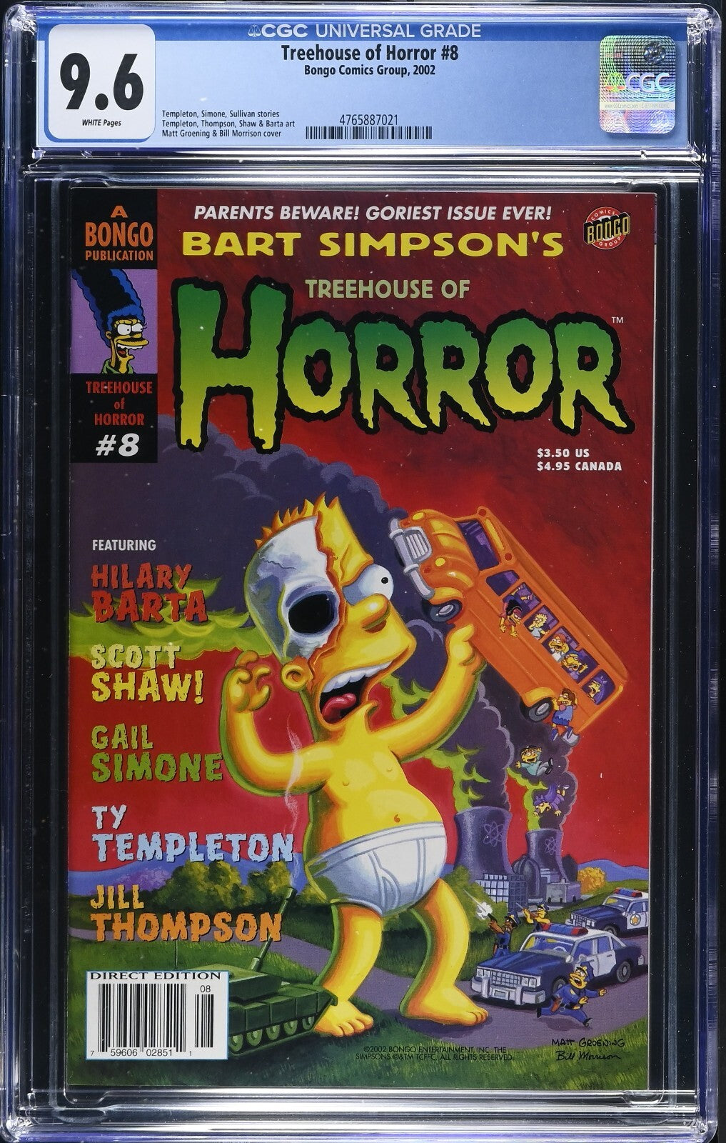 Treehouse of Horror #8, CGC 9.4, Simpsons, Bongo Comics