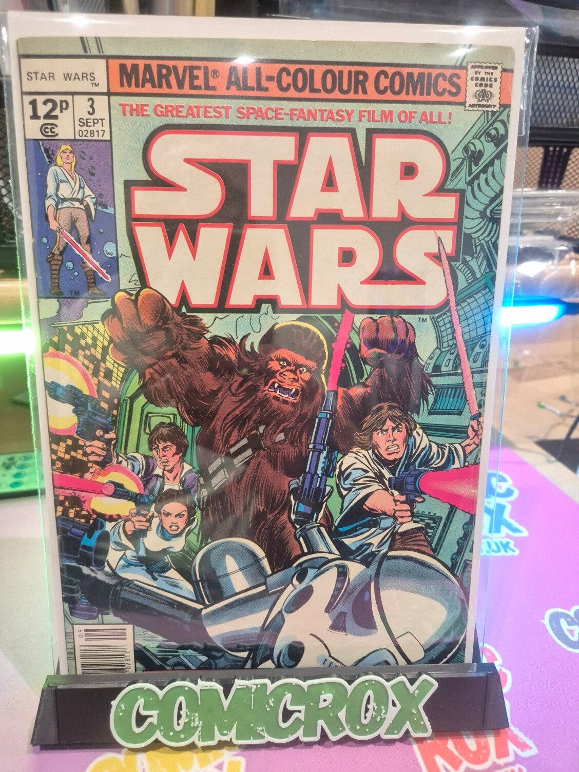Star Wars #3, 1977, Big Key, UK Price Variant, High Grade VF to VF+