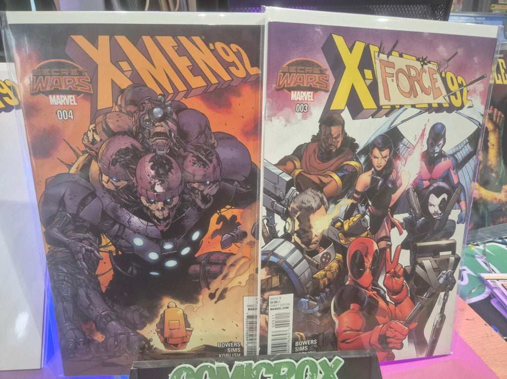 X-Men 92, 2015, Complete Set #1-4, Inc Rare 1:15 Ratio cover #1, All NM
