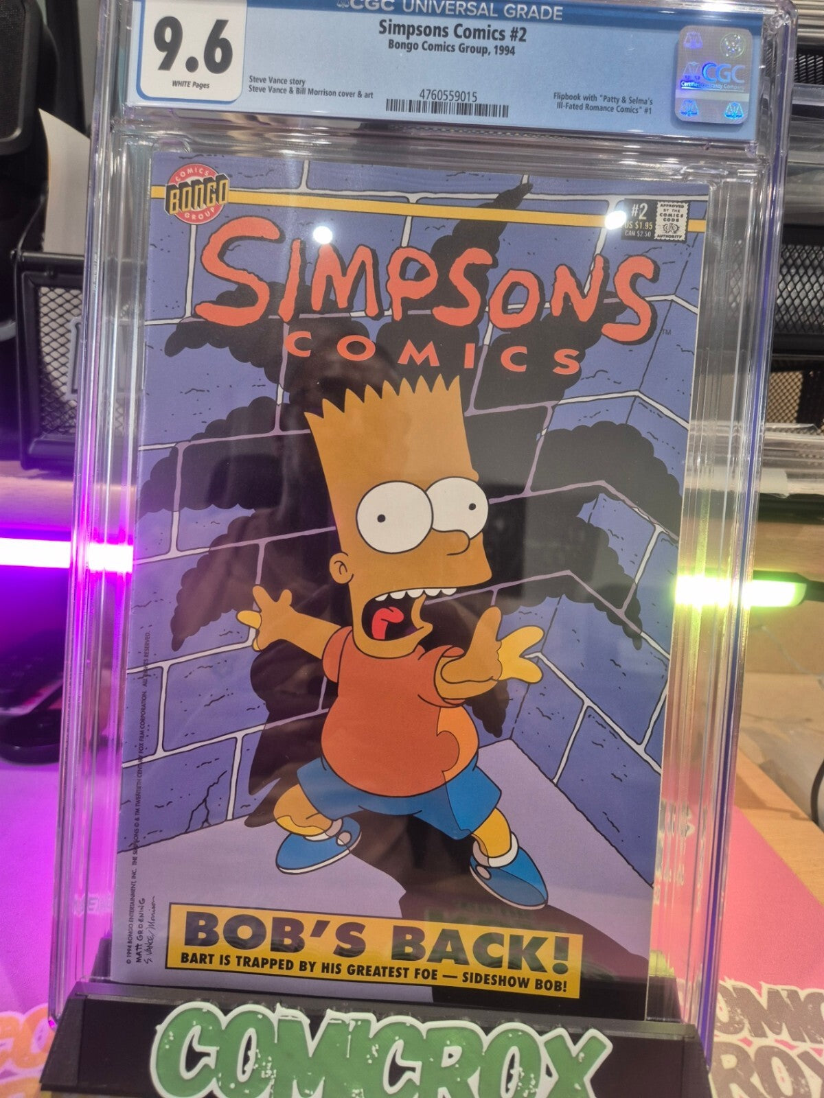 Simpsons #2, CGC 9.6, 1994, Bongo Comics, Bill Morrison Cover