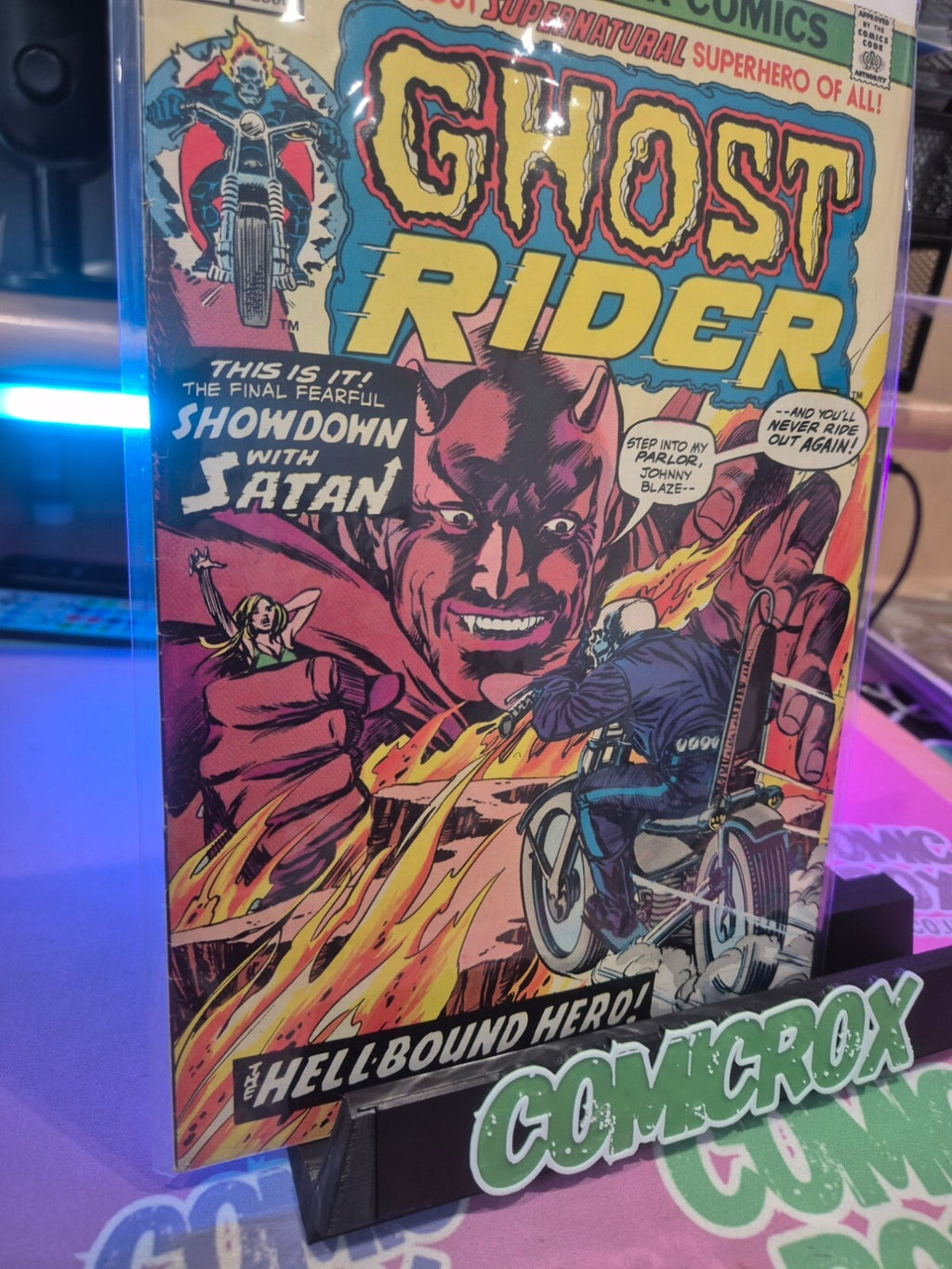 Ghost Rider #9, Mephisto as Satan, 1974, High Grade VF