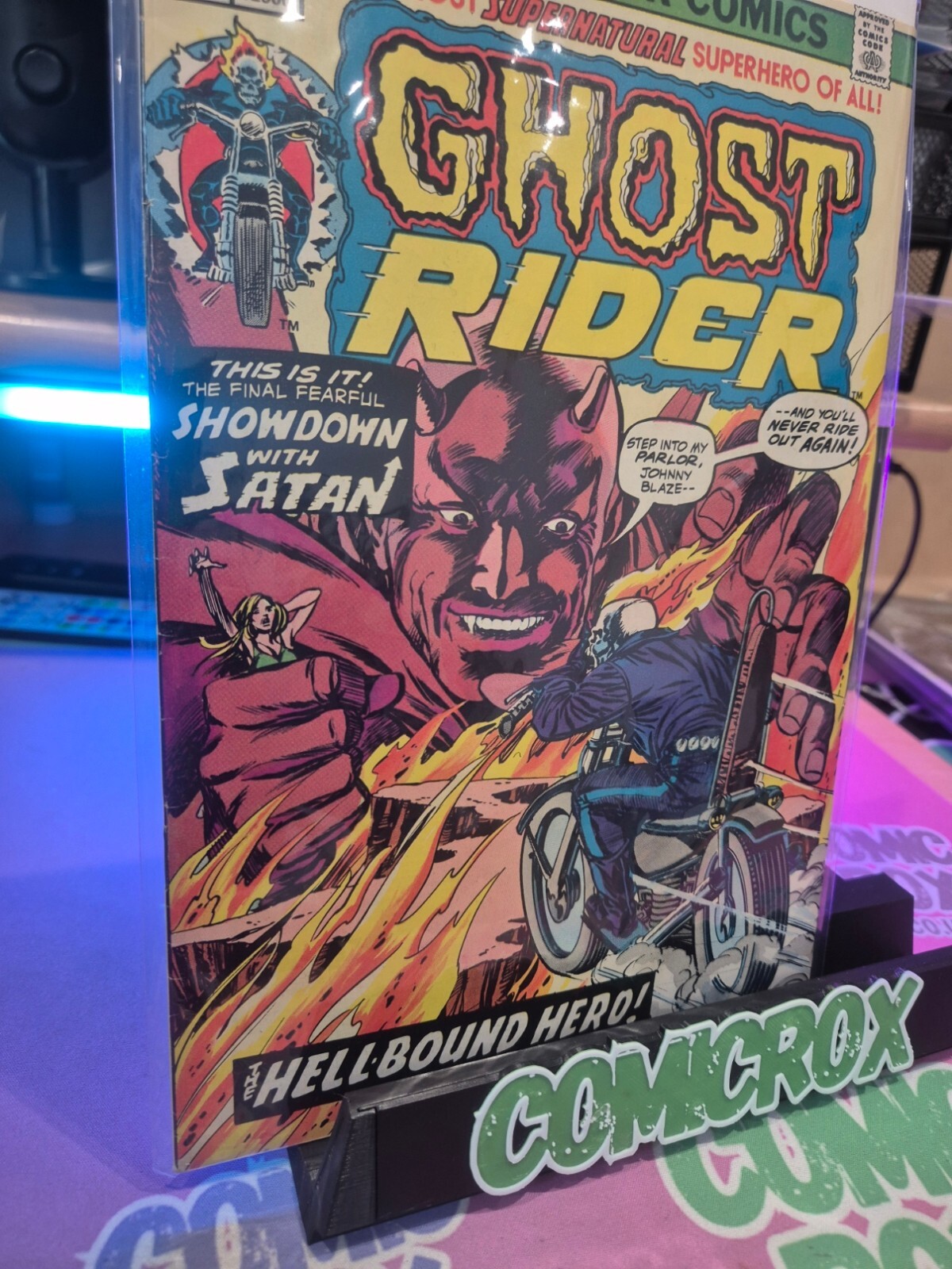 Ghost Rider #9, Mephisto as Satan, 1974, High Grade VF