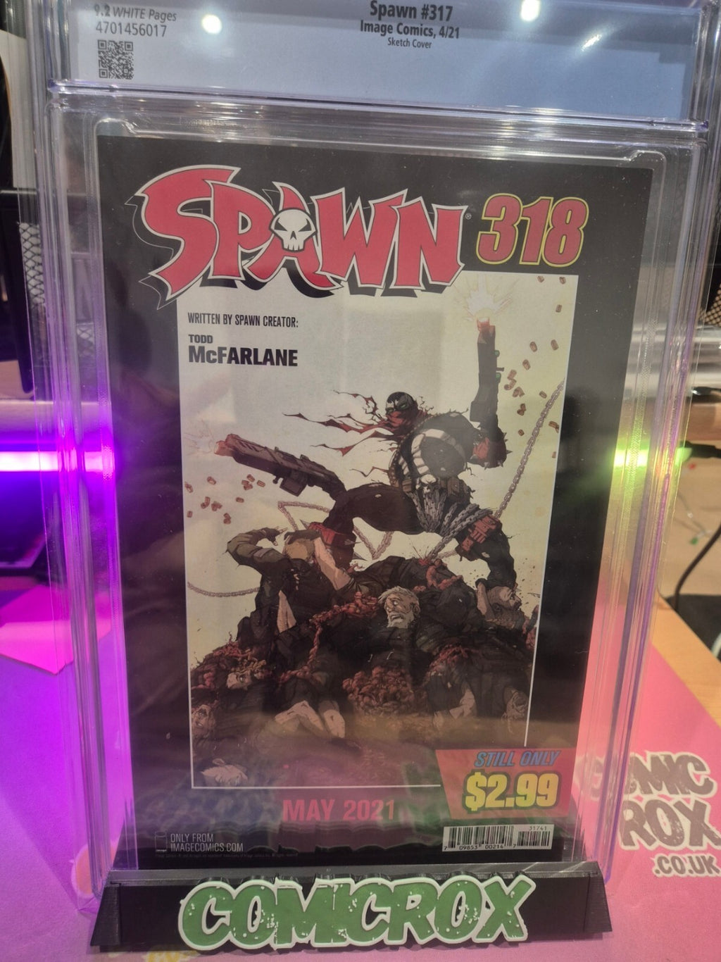 Spawn #317, CGC 9.2, 2021, Todd McFarlane Black & White Cover