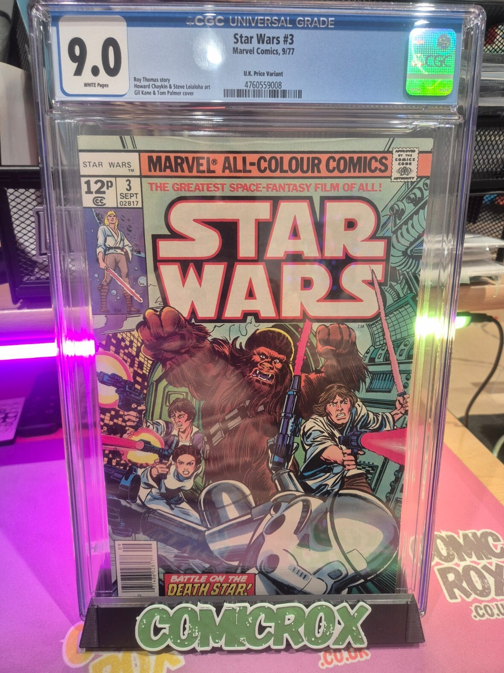 Star Wars #3, CGC 9.0, 1977, UK Price Variant