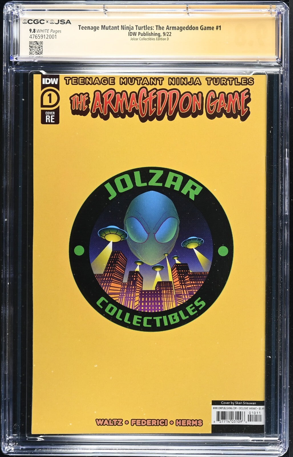 TMNT: The Armageddon Game #1, CGC/JSA 9.8 TOP POP! Eastman Signed