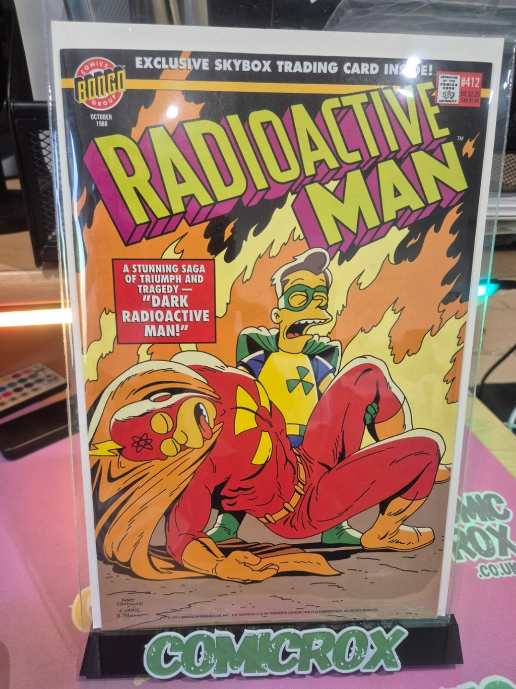 Radioactive Man #412, 1994, Bongo Comics, Trading Card Attached NM 9.4