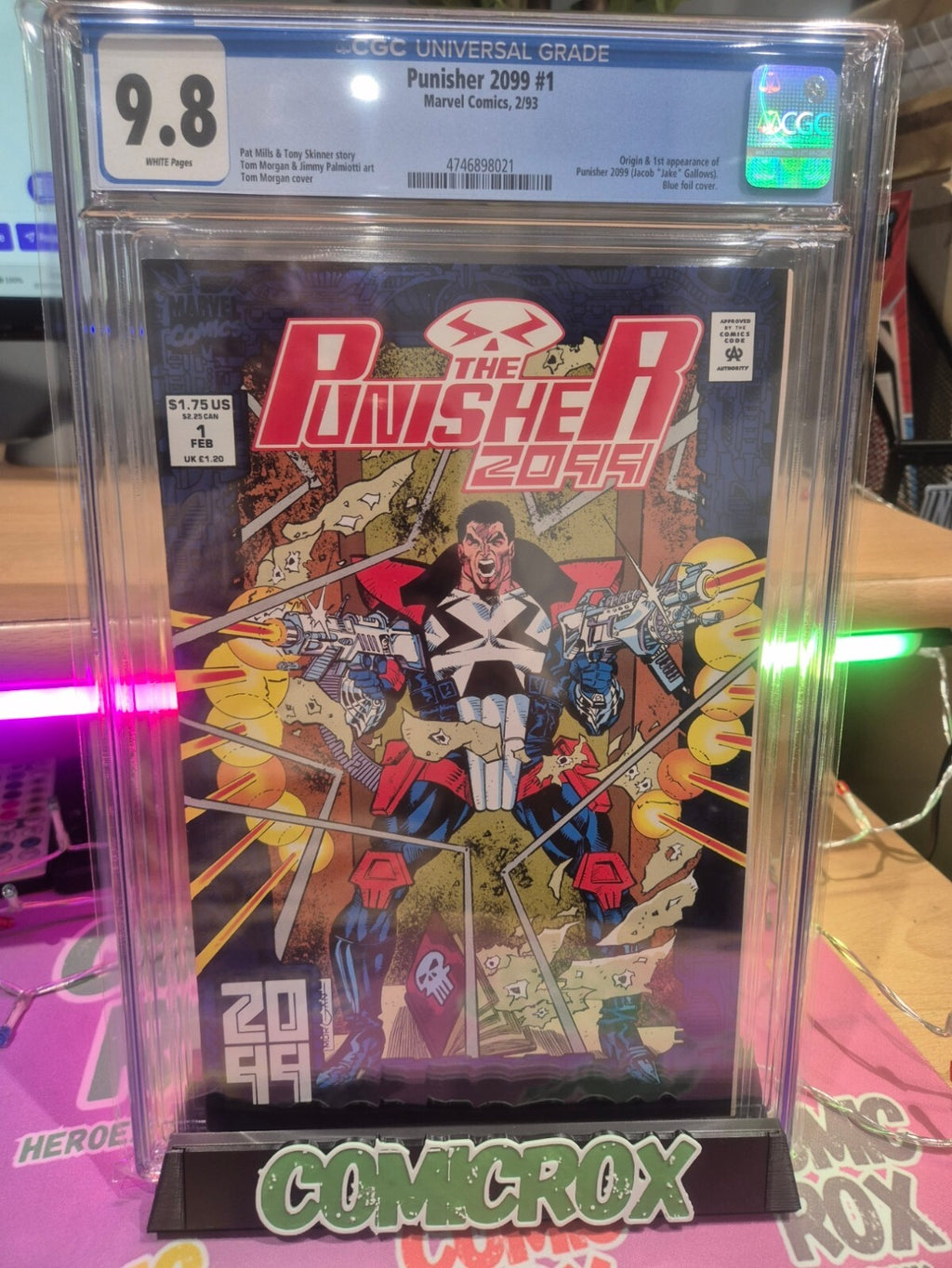 Punisher 2099 #1, CGC 9.8 White Pages, Blue Foil, 1993