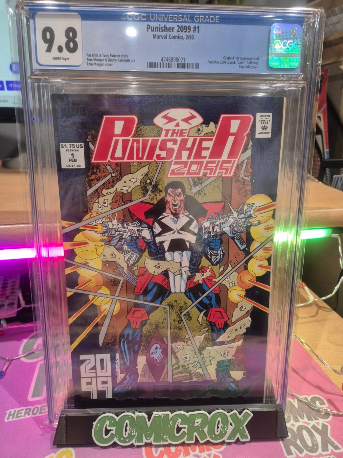 Punisher 2099 #1, CGC 9.8 White Pages, Blue Foil, 1993